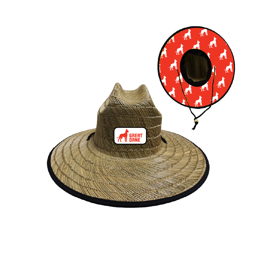 Lifeguard Straw Hat + Full Color Underbrim Imprint and Patch